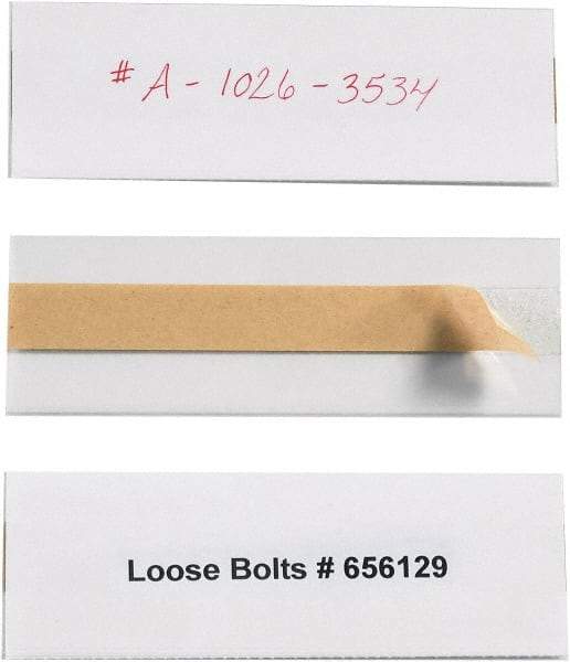 Made in USA - 2" Long x 6" Wide, Self Adhesive Back, Label Holder - Clear - Industrial Tool & Supply