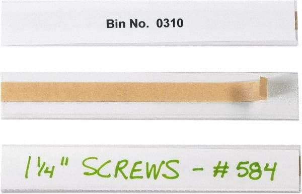 Made in USA - 1" Long x 6" Wide, Self Adhesive Back, Label Holder - Clear - Industrial Tool & Supply