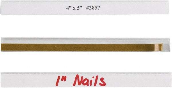 Made in USA - 1/2" Long x 6" Wide, Self Adhesive Back, Label Holder - Clear - Industrial Tool & Supply