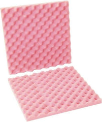 Made in USA - 16" Long x 16" Wide, Antistatic Convoluted Foam Set - Pink, Standard Grade - Industrial Tool & Supply