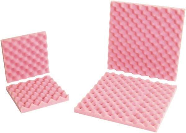 Made in USA - 24" Long x 24" Wide, Antistatic Convoluted Foam Set - Pink, Standard Grade - Industrial Tool & Supply