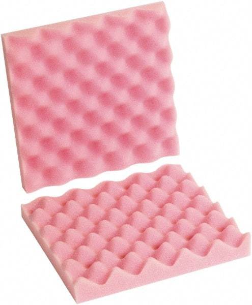 Made in USA - 10" Long x 10" Wide, Antistatic Convoluted Foam Set - Pink, Standard Grade - Industrial Tool & Supply