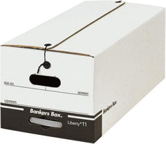 Made in USA - 1 Compartment, 12" Wide x 24" Deep, File Storage Boxes - Corrugated Cardboard, White - Industrial Tool & Supply