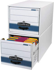 Made in USA - 1 Compartment, 12" Wide x 24" Deep, File Storage Boxes - Corrugated Cardboard, White - Industrial Tool & Supply