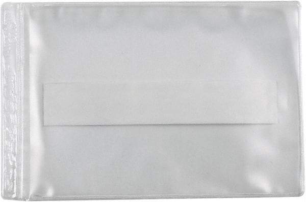 Superscan - 50 Piece Clear Press-On Vinyl Envelope - 4" High x 8" Wide - Industrial Tool & Supply