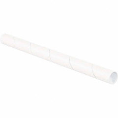 Made in USA - 1-1/2" Diam x 30" Long Round White Mailing Tubes - 1 Wall, White - Industrial Tool & Supply