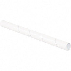 Made in USA - 1-1/2" Diam x 18" Long Round White Mailing Tubes - 1 Wall, White - Industrial Tool & Supply