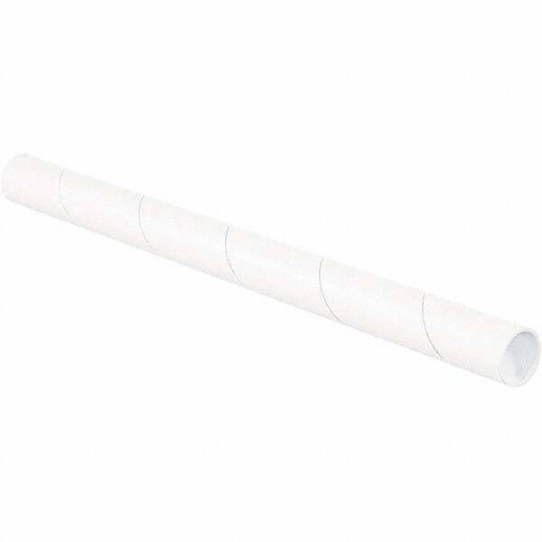 Made in USA - 1-1/2" Diam x 16" Long Round White Mailing Tubes - 1 Wall, White - Industrial Tool & Supply