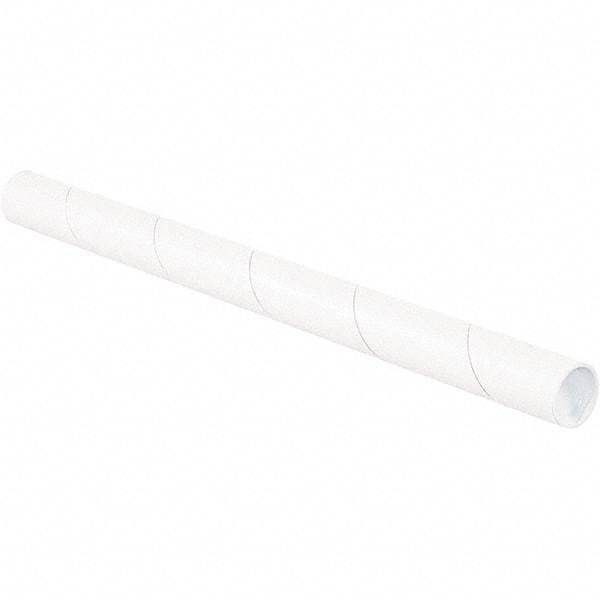 Made in USA - 1-1/2" Diam x 12" Long Round White Mailing Tubes - 1 Wall, White - Industrial Tool & Supply