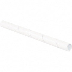 Made in USA - 1-1/2" Diam x 12" Long Round White Mailing Tubes - 1 Wall, White - Industrial Tool & Supply