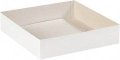 Made in USA - 14" Wide x 14" Long x 3" High Rectangle Chipboard Box - 1 Wall, White - Industrial Tool & Supply