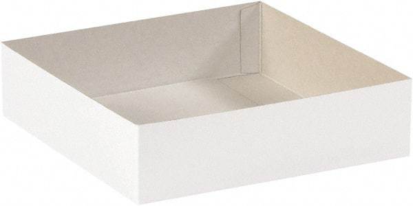 Made in USA - 12" Wide x 19" Long x 3" High Rectangle Chipboard Box - 1 Wall, White - Industrial Tool & Supply