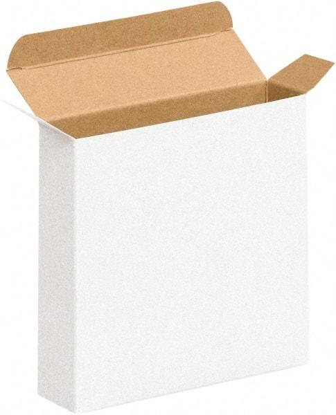 Made in USA - 1-5/8" Wide x 4" Long x 4" High Rectangle Chipboard Box - 1 Wall, White - Industrial Tool & Supply