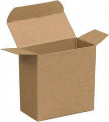 Made in USA - 1-1/4" Wide x 3-1/2" Long x 3-1/2" High Rectangle Chipboard Box - 1 Wall, Kraft (Color) - Industrial Tool & Supply