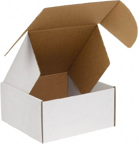 Made in USA - 12" Wide x 12" Long x 6" High Rectangle Crush Proof Mailers - 1 Wall, White - Industrial Tool & Supply