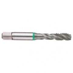 7/16-20 2B 3-Flute Cobalt Green Ring Semi-Bottoming 40 degree Spiral Flute Tap-TiCN - Industrial Tool & Supply