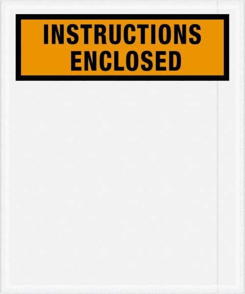 Value Collection - 500 Piece, 12" Long x 10" Wide, Packing List Envelope - Instructions Enclosed, Orange - Industrial Tool & Supply