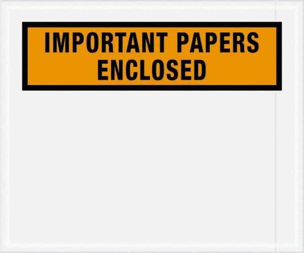 Value Collection - 500 Piece, 10" Long x 12" Wide, Packing List Envelope - Important Papers Enclosed, Orange - Industrial Tool & Supply