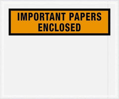 Value Collection - 500 Piece, 10" Long x 12" Wide, Packing List Envelope - Important Papers Enclosed, Orange - Industrial Tool & Supply