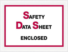 Value Collection - 1,000 Piece, 6-1/2" Long x 5" Wide, Packing List Envelope - Material Safety Data Sheets Enclosed, Printed & Clear - Industrial Tool & Supply