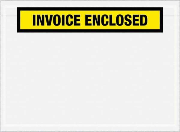 Value Collection - 1,000 Piece, 7-1/2" Long x 5-1/2" Wide, Packing List Envelope - Invoice Enclosed, Yellow - Industrial Tool & Supply
