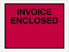 Value Collection - 1,000 Piece, 4-1/2" Long x 6" Wide, Packing List Envelope - Invoice Enclosed, Red - Industrial Tool & Supply