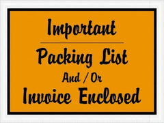 Value Collection - 1,000 Piece, 4-1/2" Long x 6" Wide, Packing List Envelope - Important Packing List And/Or Invoice Enclosed, Orange - Industrial Tool & Supply