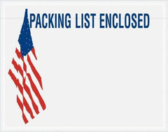 Value Collection - 1,000 Piece, 7" Long x 5-1/2" Wide, Packing List Envelope - Packing List Enclosed, Red, White & Blue - Industrial Tool & Supply