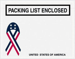 Value Collection - 1,000 Piece, 7" Long x 5-1/2" Wide, Packing List Envelope - Packing List Enclosed, Red, White & Blue - Industrial Tool & Supply