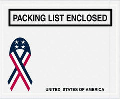 Value Collection - 1,000 Piece, 4-1/2" Long x 5-1/2" Wide, Packing List Envelope - Packing List Enclosed, Red, White & Blue - Industrial Tool & Supply