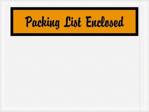 Value Collection - 1,000 Piece, 4-1/2" Long x 6" Wide, Packing List Envelope - Packing List Enclosed, Orange - Industrial Tool & Supply