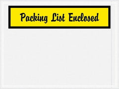 Value Collection - 1,000 Piece, 4-1/2" Long x 6" Wide, Packing List Envelope - Packing List Enclosed, Yellow - Industrial Tool & Supply