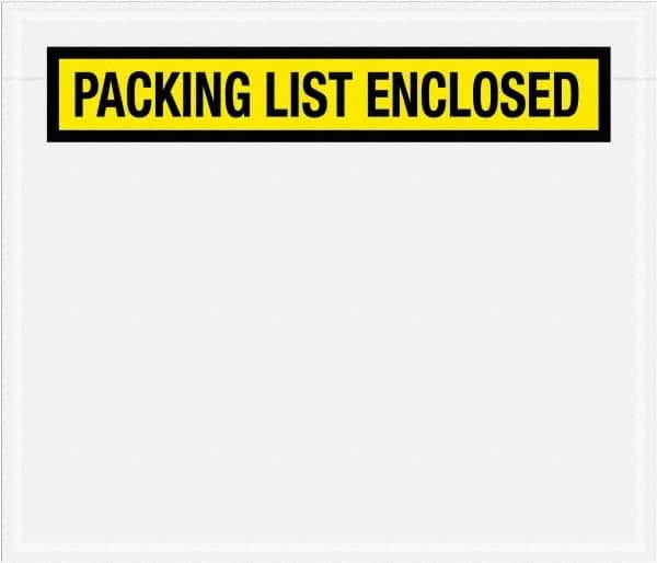 Value Collection - 1,000 Piece, 7" Long x 6" Wide, Packing List Envelope - Packing List Enclosed, Yellow - Industrial Tool & Supply