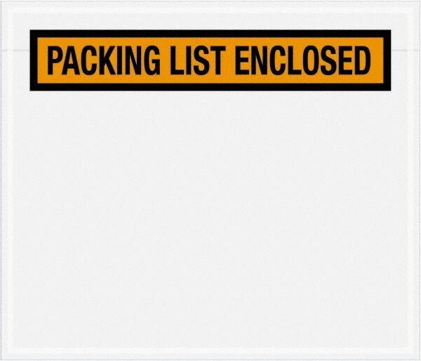 Value Collection - 1,000 Piece, 7" Long x 6" Wide, Packing List Envelope - Packing List Enclosed, Orange - Industrial Tool & Supply