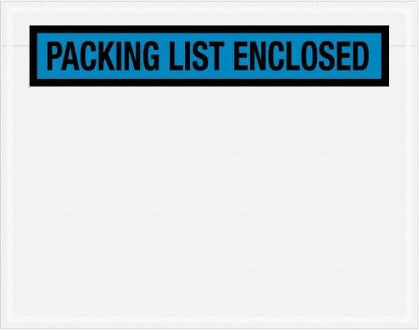 Value Collection - 1,000 Piece, 7" Long x 5-1/2" Wide, Packing List Envelope - Packing List Enclosed, Blue - Industrial Tool & Supply