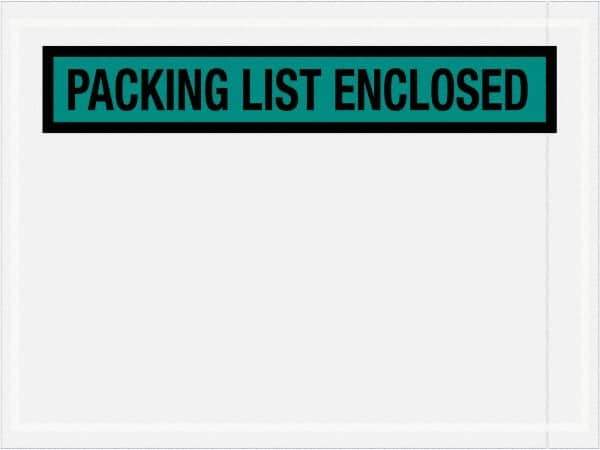 Value Collection - 1,000 Piece, 4-1/2" Long x 6" Wide, Packing List Envelope - Packing List Enclosed, Green - Industrial Tool & Supply