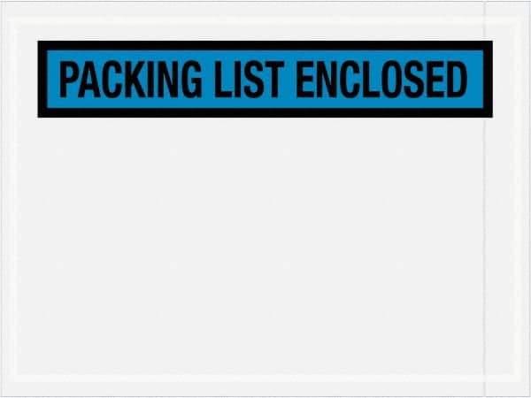 Value Collection - 1,000 Piece, 4-1/2" Long x 6" Wide, Packing List Envelope - Packing List Enclosed, Blue - Industrial Tool & Supply