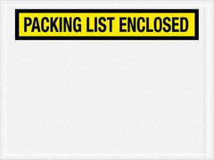 Value Collection - 1,000 Piece, 4-1/2" Long x 6" Wide, Packing List Envelope - Packing List Enclosed, Yellow - Industrial Tool & Supply