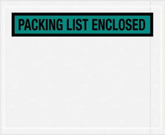 Value Collection - 1,000 Piece, 4-1/2" Long x 5-1/2" Wide, Packing List Envelope - Packing List Enclosed, Green - Industrial Tool & Supply