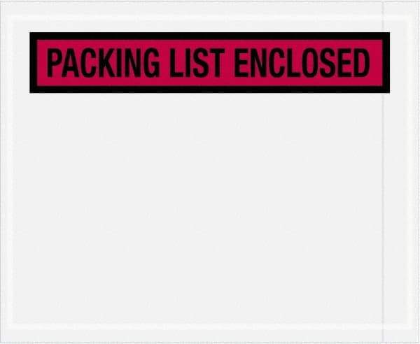 Value Collection - 1,000 Piece, 4-1/2" Long x 5-1/2" Wide, Packing List Envelope - Packing List Enclosed, Red - Industrial Tool & Supply