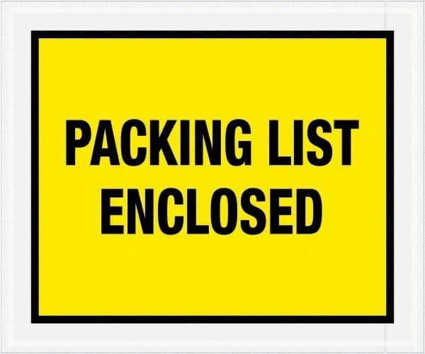 Value Collection - 500 Piece, 10" Long x 12" Wide, Packing List Envelope - Packing List Enclosed, Yellow - Industrial Tool & Supply