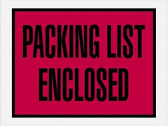 Value Collection - 1,000 Piece, 4-1/2" Long x 6" Wide, Packing List Envelope - Packing List Enclosed, Red - Industrial Tool & Supply