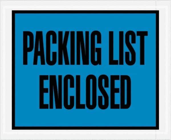 Value Collection - 1,000 Piece, 4-1/2" Long x 5-1/2" Wide, Packing List Envelope - Packing List Enclosed, Blue - Industrial Tool & Supply