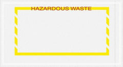 Value Collection - 1,000 Piece, 5-1/2" Long x 10" Wide, Packing List Envelope - Hazardous Waste, Yellow - Industrial Tool & Supply
