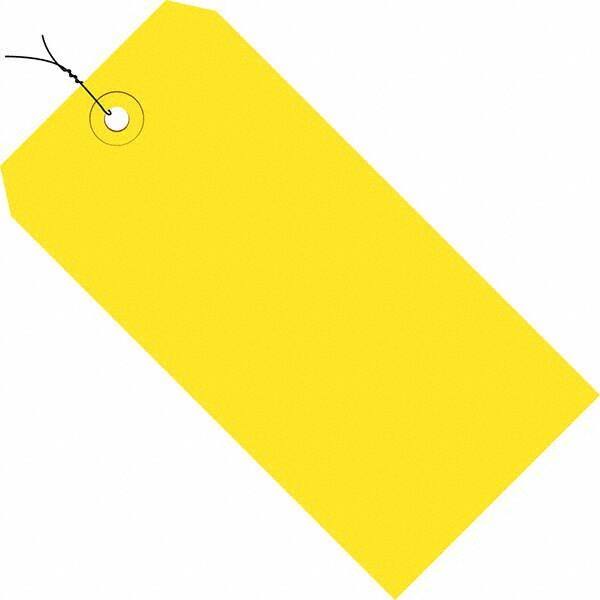 Made in USA - 3-3/4" High x 1-7/8" Long, Safety & Facility Blank Tag - Yellow Cardstock - Industrial Tool & Supply