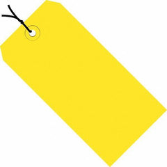 Made in USA - 5-3/4" High x 2-7/8" Long, Safety & Facility Blank Tag - Yellow Cardstock - Industrial Tool & Supply