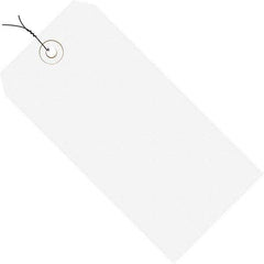 Made in USA - 5-1/4" High x 2-5/8" Long, Safety & Facility Blank Tag - White Cardstock - Industrial Tool & Supply
