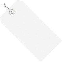 Made in USA - 3-3/4" High x 1-7/8" Long, Safety & Facility Blank Tag - White Cardstock - Industrial Tool & Supply