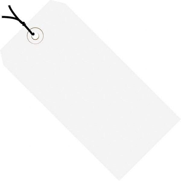 Made in USA - 5-1/4" High x 2-5/8" Long, Safety & Facility Blank Tag - White Cardstock - Industrial Tool & Supply