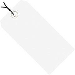 Made in USA - 4-3/4" High x 2-3/8" Long, Safety & Facility Blank Tag - White Cardstock - Industrial Tool & Supply